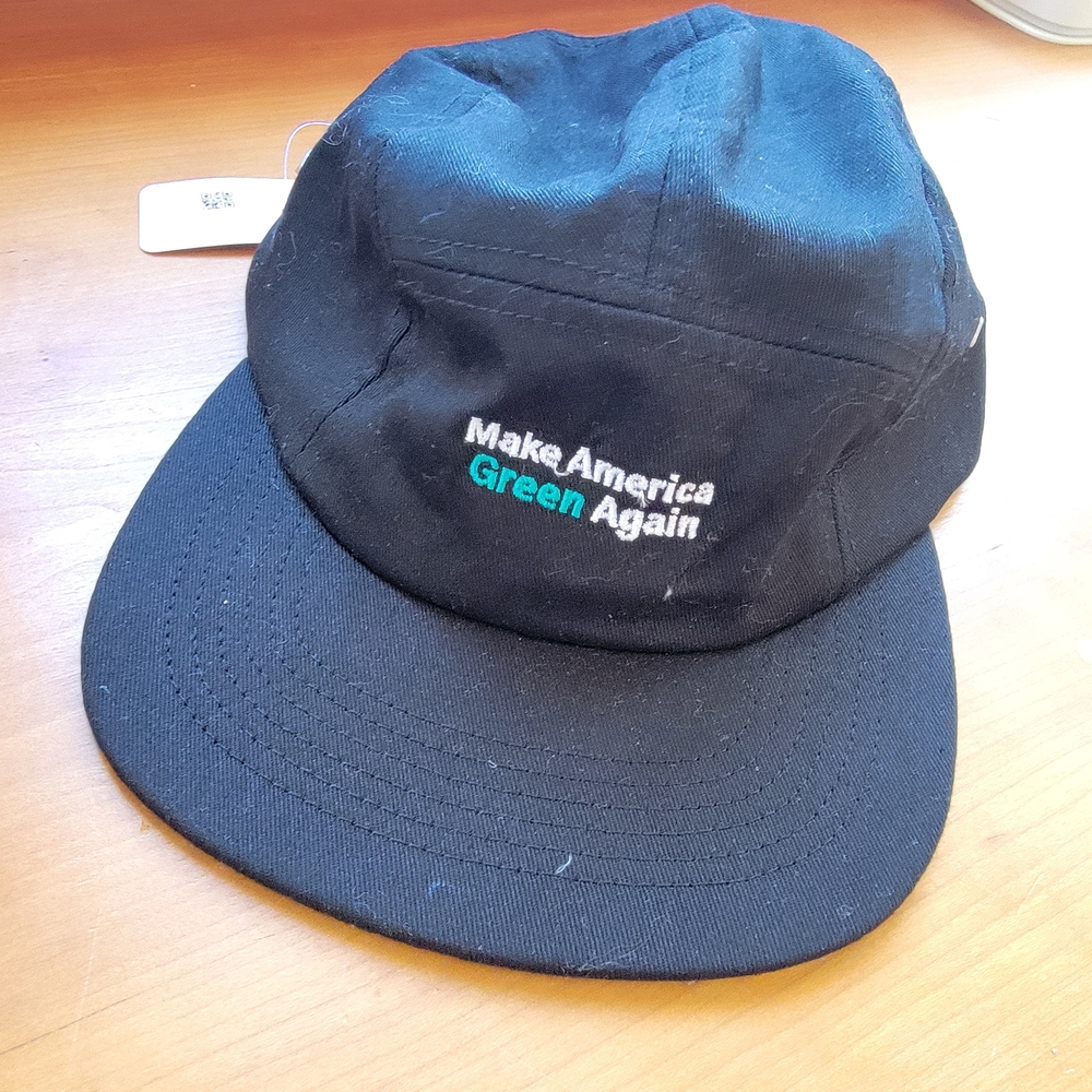 Black Cap with "Make America Green Again" Embroidered Slogan